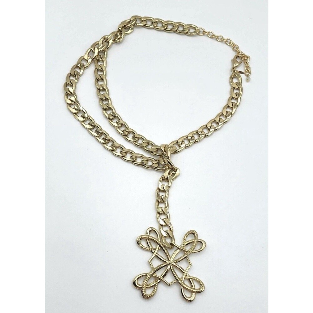 Signed SHB Shofel Bros Gold Tone Statement ￼ecklace”